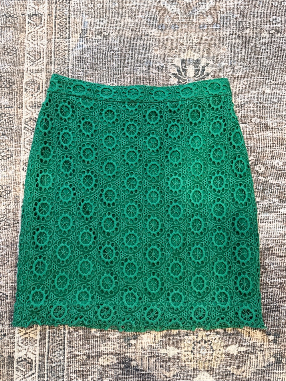 Club Monaco Emerald Green Lace Pencil Skirt